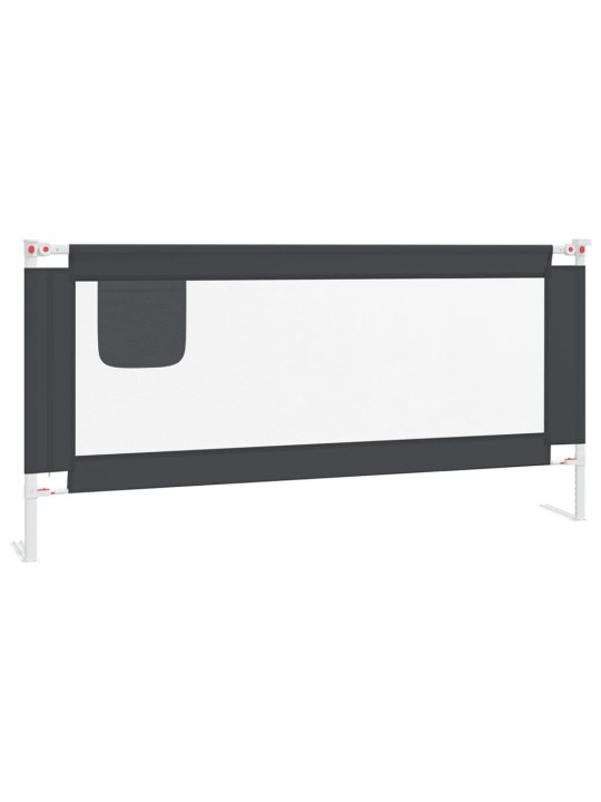 Dětská zábrana k postýlce tmavě šedá 190 x 25 cm textil