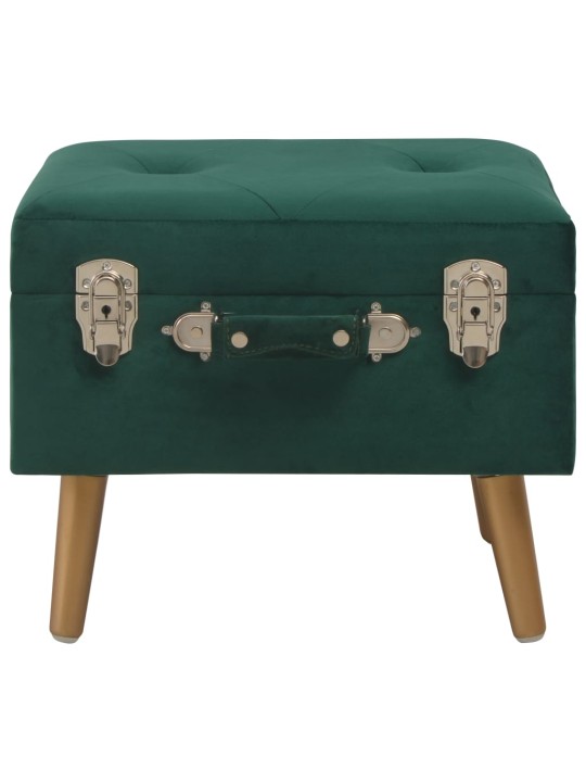 Stolička s úložným prostorem 40 cm zelená samet