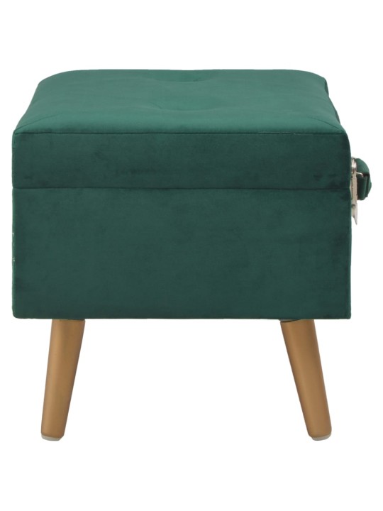 Stolička s úložným prostorem 40 cm zelená samet