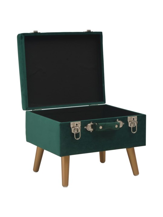 Stolička s úložným prostorem 40 cm zelená samet