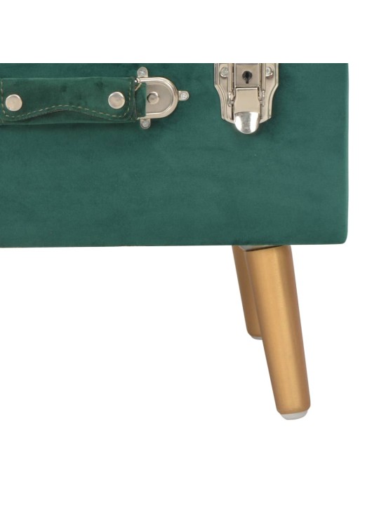 Stolička s úložným prostorem 40 cm zelená samet