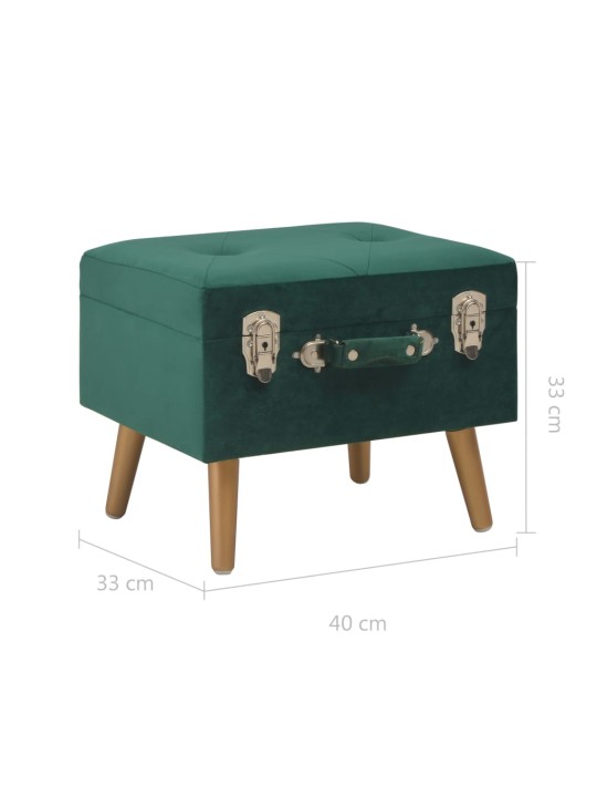 Stolička s úložným prostorem 40 cm zelená samet