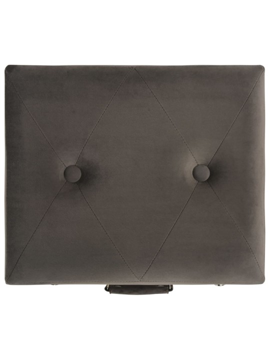Stolička s úložným prostorem 40 cm šedá samet