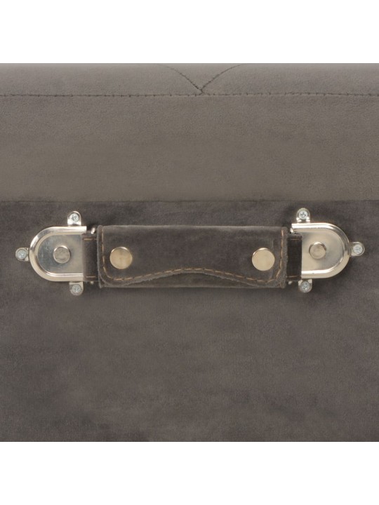 Stolička s úložným prostorem 40 cm šedá samet