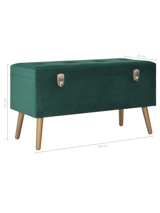 Lavice s úložným prostorem 80 cm zelená samet