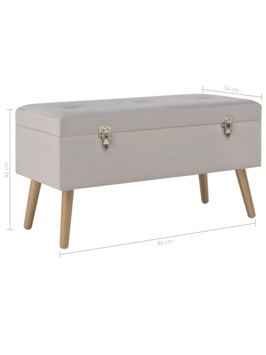 Lavice s úložným prostorem 80 cm šedá samet
