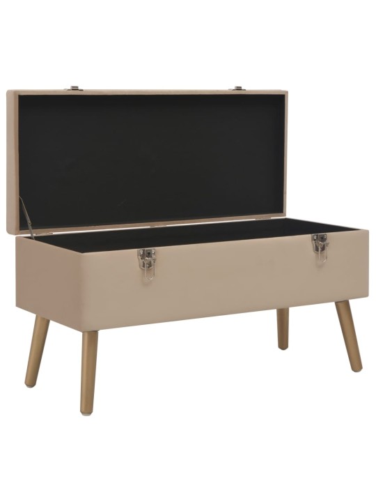 Lavice s úložným prostorem 80 cm béžová samet