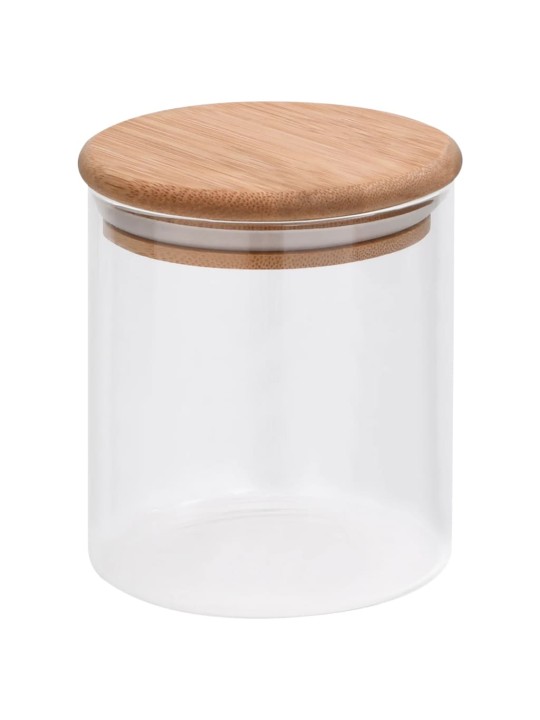 Skleněné dózy s bambusovým víčkem 6 ks 600 ml