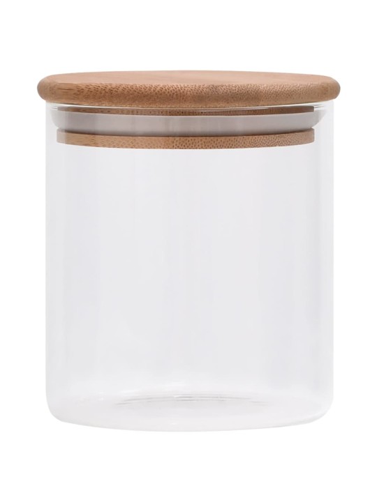 Skleněné dózy s bambusovým víčkem 6 ks 600 ml