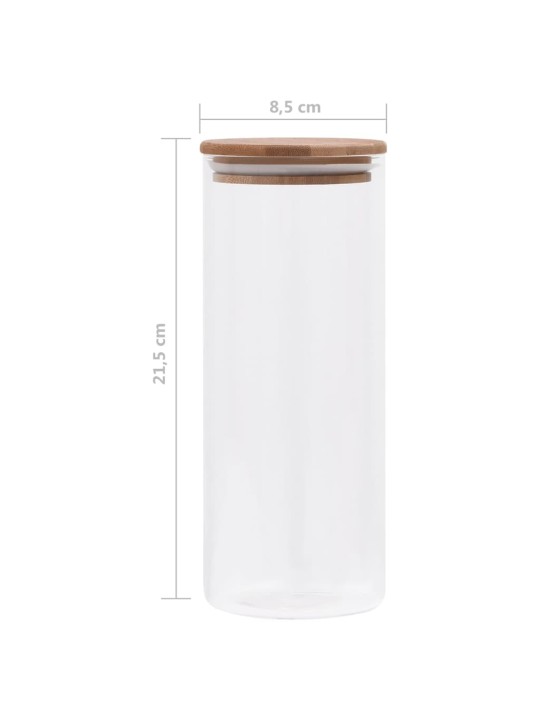 Skleněné dózy s bambusovým víčkem 6 ks 1000 ml