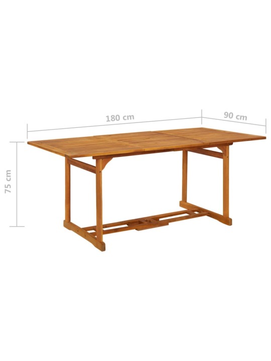 Zahradní jídelní stůl 180 x 90 x 75 cm masivní akáciové dřevo