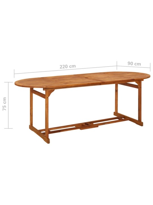 Zahradní jídelní stůl 220 x 90 x 75 cm masivní akáciové dřevo