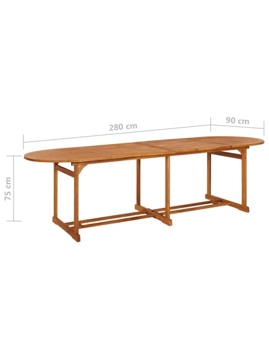 Zahradní jídelní stůl 280 x 90 x 75 cm masivní akáciové dřevo