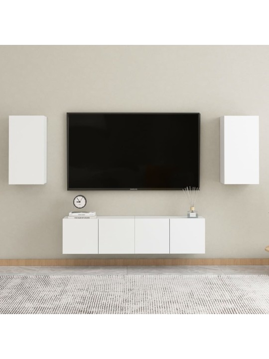 TV stolek bílý 30,5 x 30 x 60 cm kompozitní dřevo