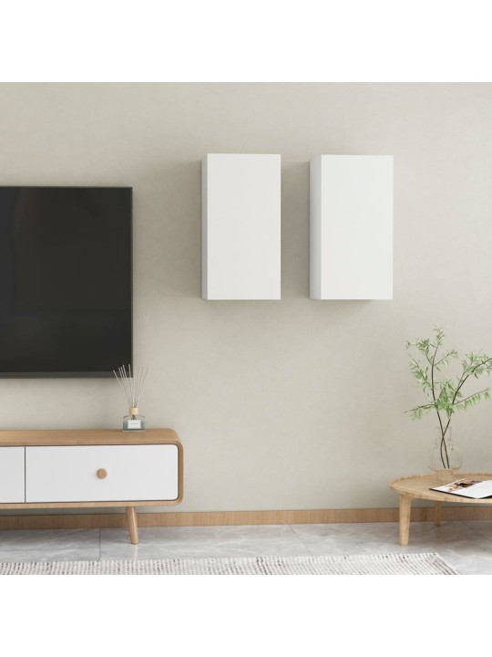 TV stolky 2 ks bílé 30,5x30x60 cm kompozitní dřevo
