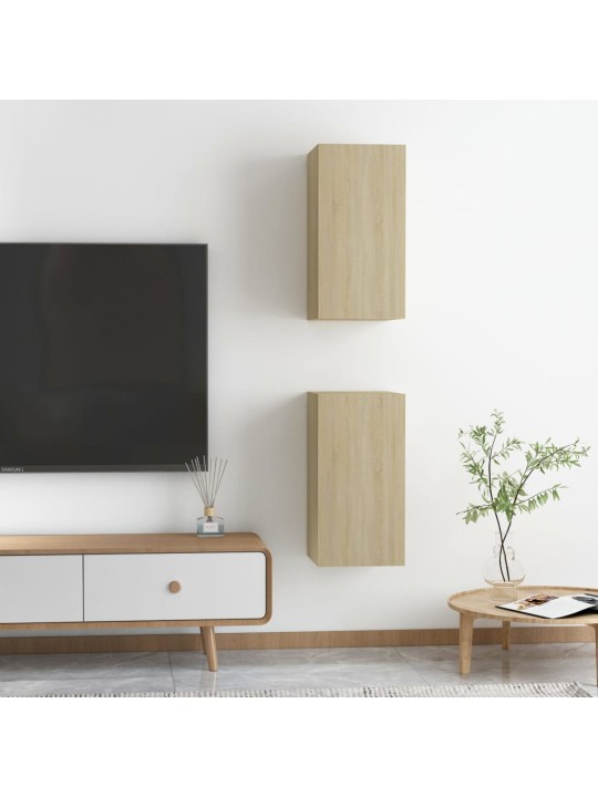 TV stolky 2 ks dub sonoma 30,5x30x60 cm kompozitní dřevo