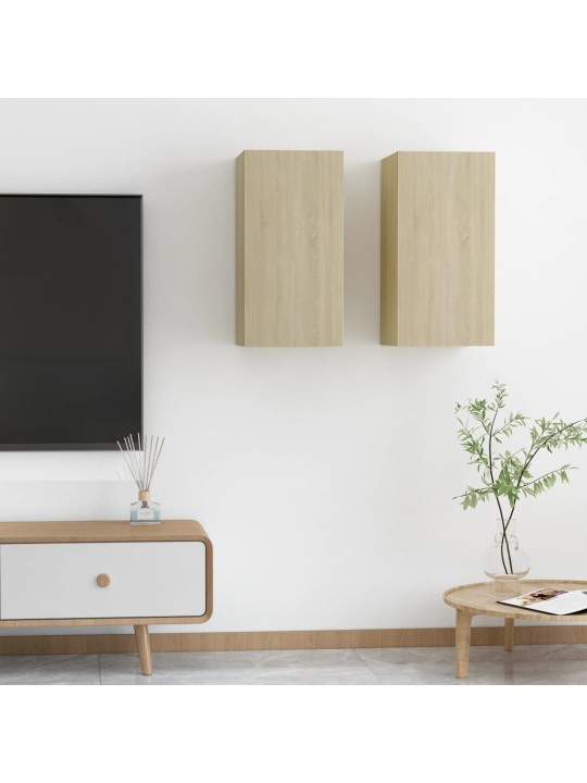 TV stolky 2 ks dub sonoma 30,5x30x60 cm kompozitní dřevo