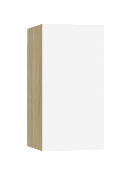 TV stolky 2 ks bílé a dub sonoma 30,5x30x60 cm kompozitní dřevo