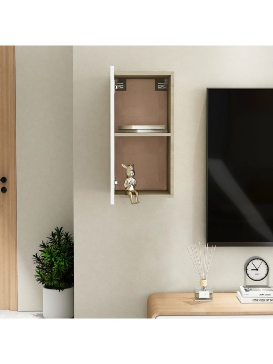 TV stolky 2 ks bílé a dub sonoma 30,5x30x60 cm kompozitní dřevo