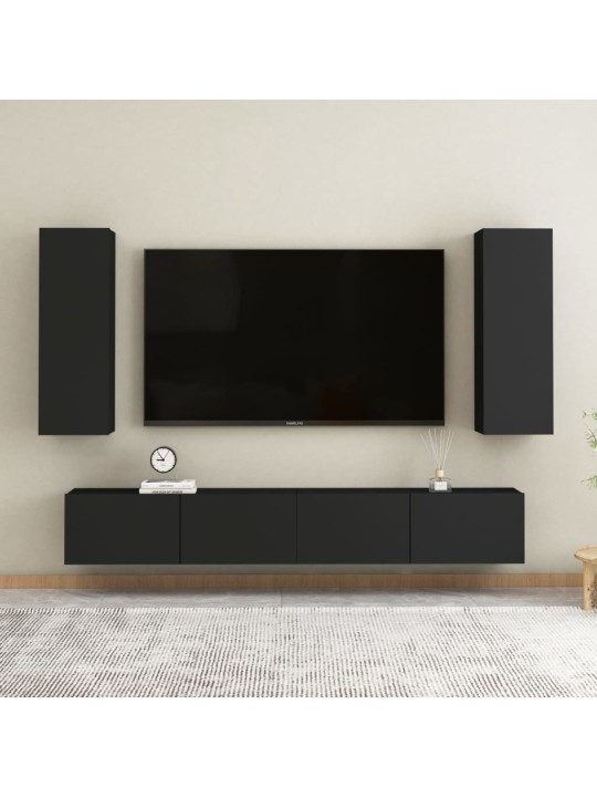 TV stolek černý 30,5x30x90 cm kompozitní dřevo