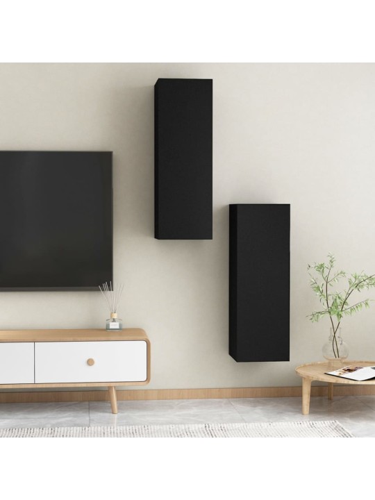 TV stolky 2 ks černé 30,5x30x90 cm kompozitní dřevo