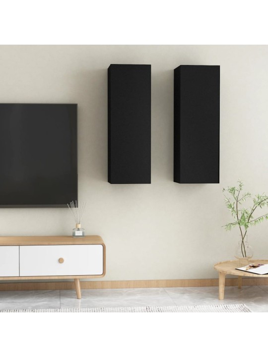 TV stolky 2 ks černé 30,5x30x90 cm kompozitní dřevo