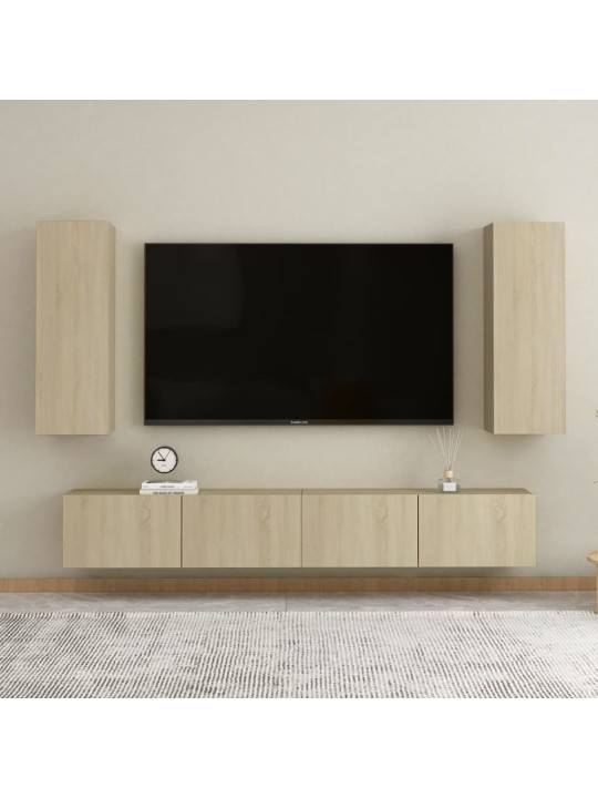 TV stolek dub sonoma 30,5x30x90 cm kompozitní dřevo