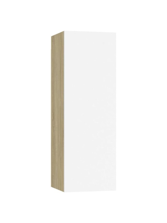 TV stolek bílý a dub sonoma 30,5x30x90 cm kompozitní dřevo