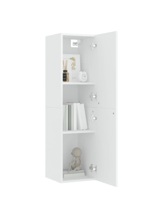 TV stolek bílý 30,5x30x110 cm kompozitní dřevo