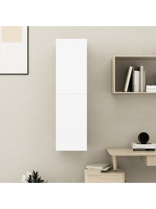 TV stolek bílý 30,5x30x110 cm kompozitní dřevo