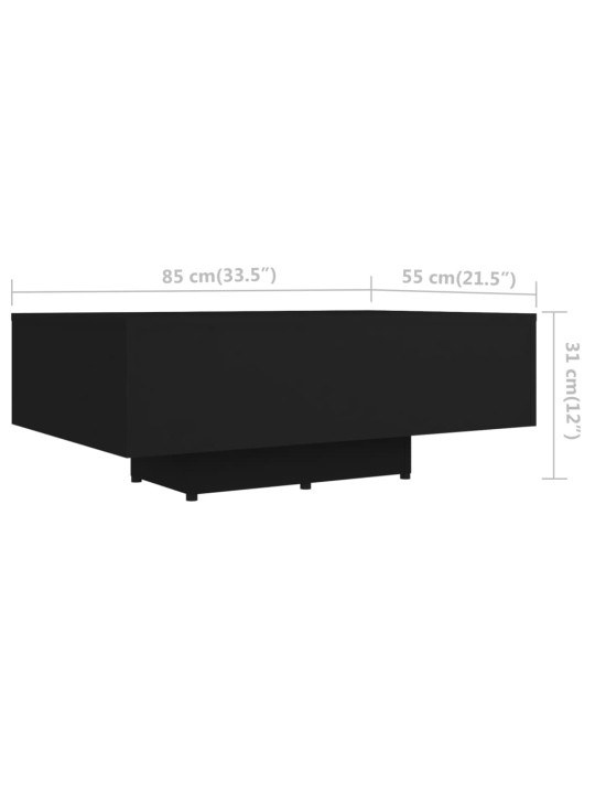 Konferenční stolek černý 85 x 55 x 31 cm kompozitní dřevo