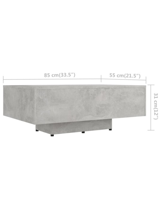 Konferenční stolek betonově šedý 85x55x31 cm kompozitní dřevo
