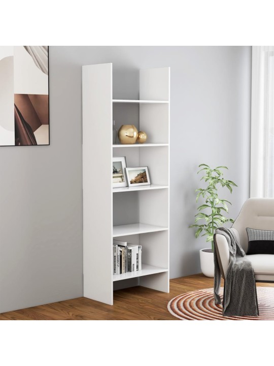 Knihovna bílá 60 x 35 x 180 cm kompozitní dřevo