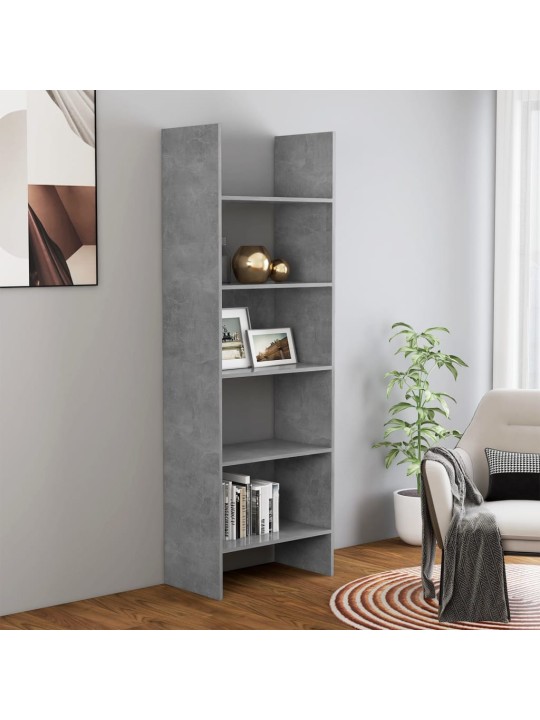 Knihovna betonově šedá 60 x 35 x 180 cm kompozitní dřevo