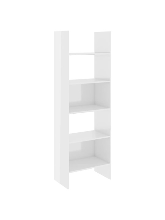 Knihovna bílá s vysokým leskem 60x35x180 cm kompozitní dřevo