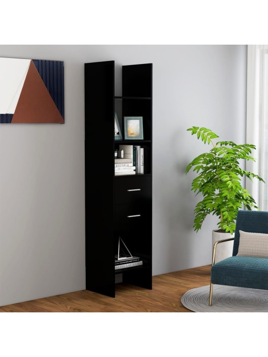 Knihovna černá 40 x 35 x 180 cm kompozitní dřevo
