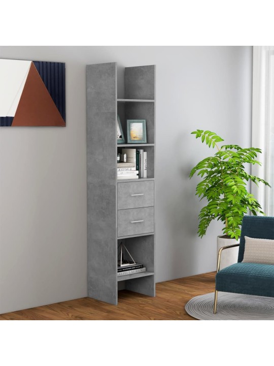 Knihovna betonově šedá 40 x 35 x 180 cm kompozitní dřevo