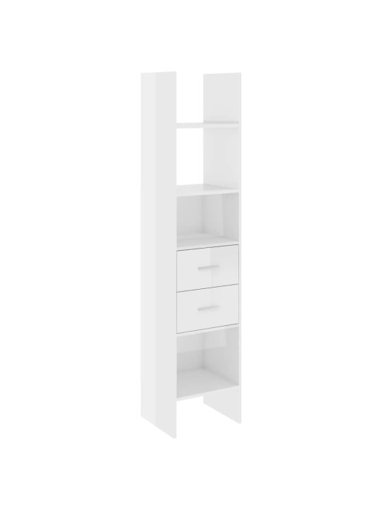 Knihovna bílá s vysokým leskem 40x35x180 cm kompozitní dřevo
