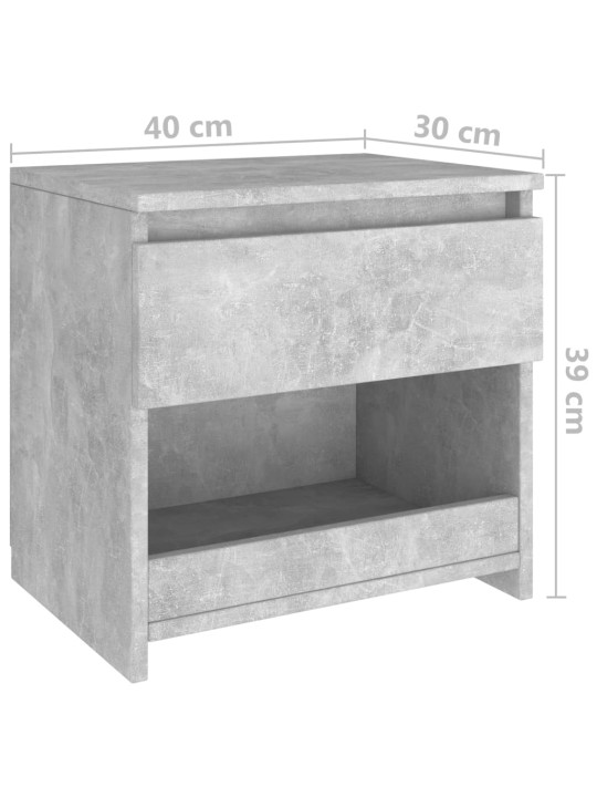 Noční stolky 2 ks betonově šedé 40x30x39 cm kompozitní dřevo