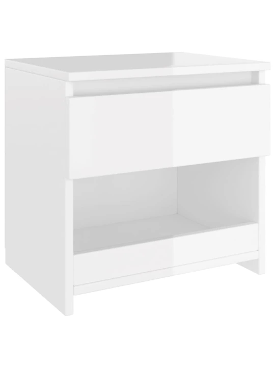 Noční stolky 2 ks bílé vysoký lesk 40x30x39 cm kompozitní dřevo