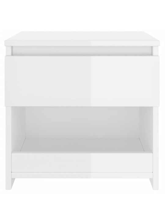 Noční stolky 2 ks bílé vysoký lesk 40x30x39 cm kompozitní dřevo