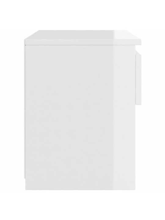 Noční stolky 2 ks bílé vysoký lesk 40x30x39 cm kompozitní dřevo