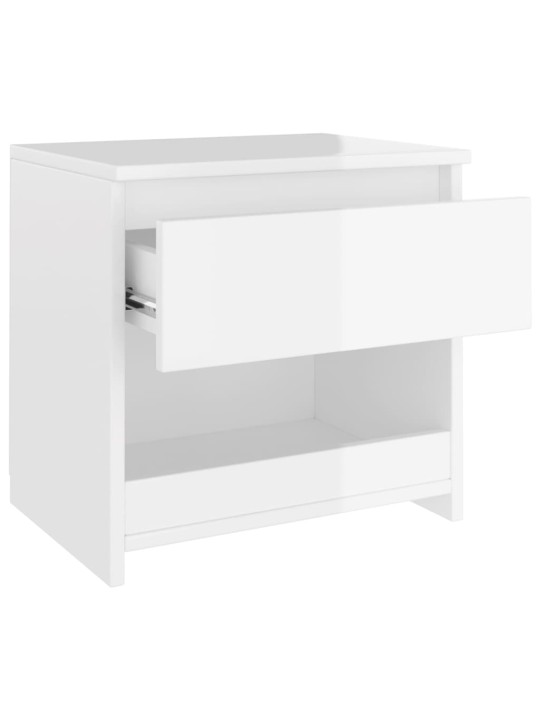 Noční stolky 2 ks bílé vysoký lesk 40x30x39 cm kompozitní dřevo