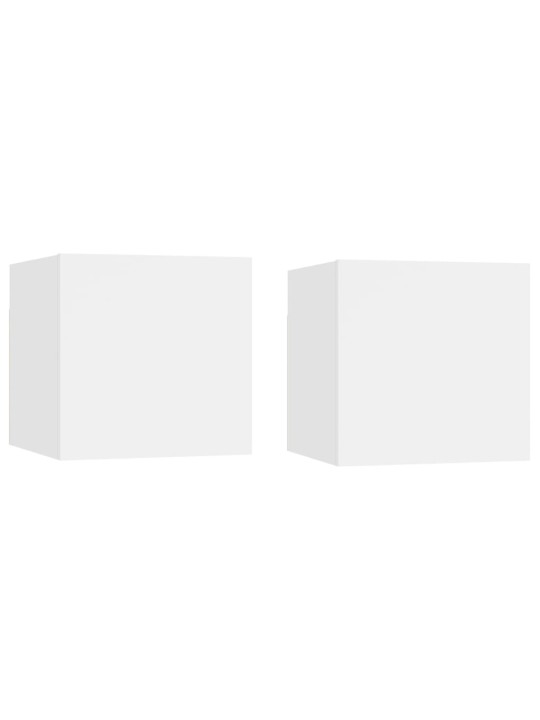 Nástěnné TV skříňky 2 ks bílé 30,5x30x30 cm