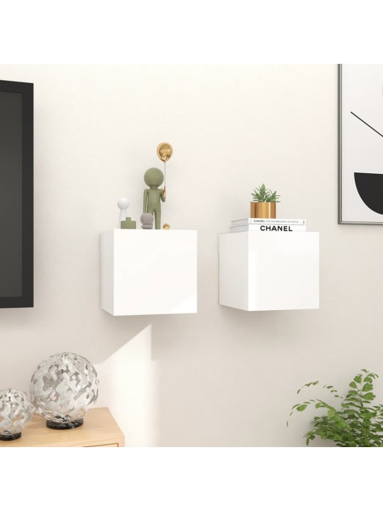 Nástěnné TV skříňky 2 ks bílé 30,5x30x30 cm