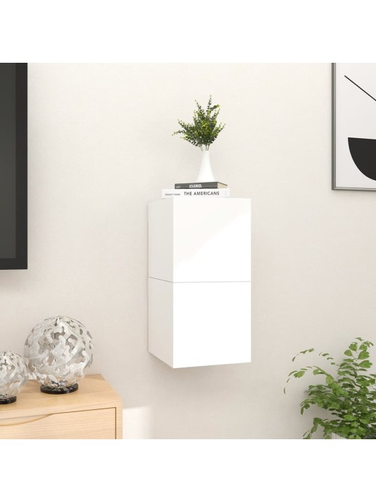 Nástěnné TV skříňky 2 ks bílé 30,5x30x30 cm