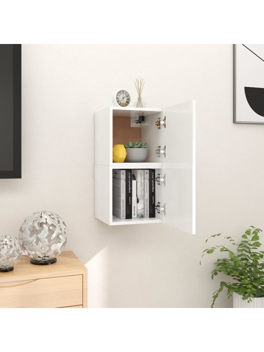 Nástěnné TV skříňky 2 ks bílé 30,5x30x30 cm