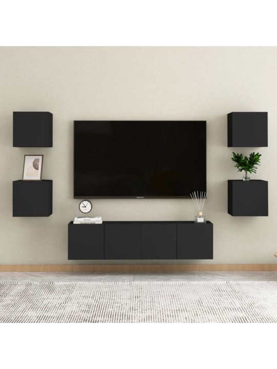 Nástěnná TV skříňka černá 30,5x30x30 cm