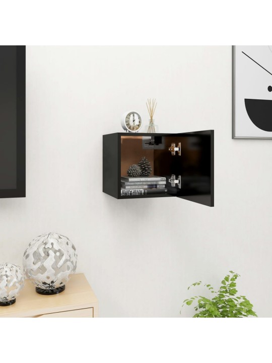 Nástěnná TV skříňka černá 30,5x30x30 cm