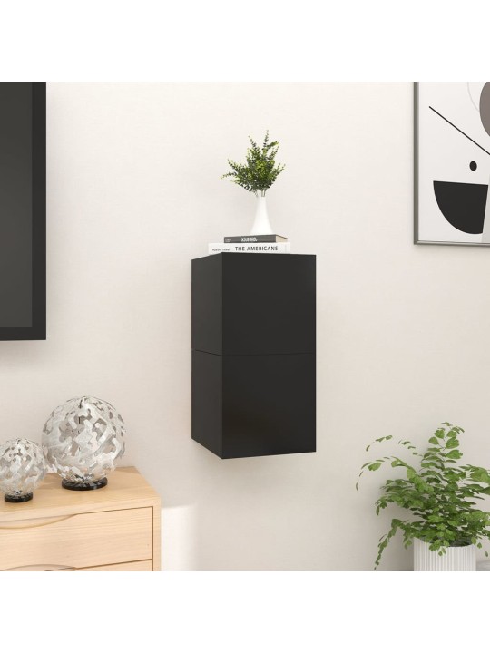 Nástěnné TV skříňky 2 ks černé 30,5x30x30 cm